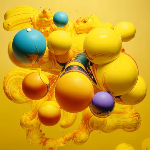 Vibrant Bubbles in Yellow