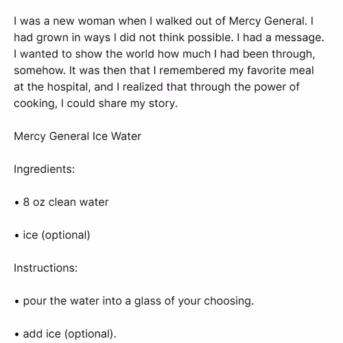 Ice Water Recipe