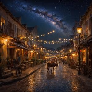 Distant streetlights twinkling like countless stars