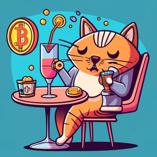 Bitcoin Cat Drinking Cocktails 3/100