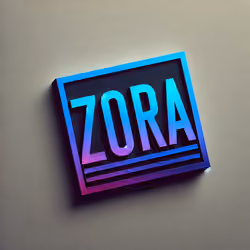 DALL·E 2024-07-17 16.46.27 - An image with the text 'ZORA' in the center, in large capital letters. The colors of the text should be dark blue and light blue. The background is pl