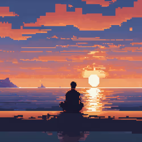 man at sunset