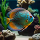 German Red Turquoise Discus Fish