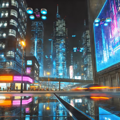 A futuristic cityscape