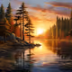 Wilderness Serenity: Pine Lake Sunset
