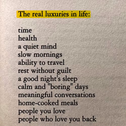 The Real Luxuries 