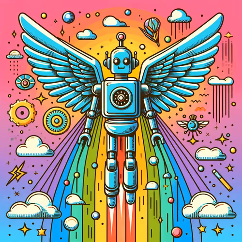 Flying Retro Robot