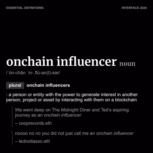 Essential definitions: onchain influencer 
