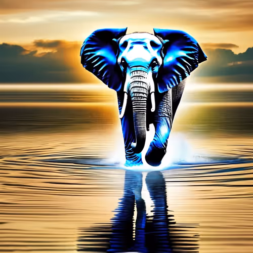 Elephant walk on water