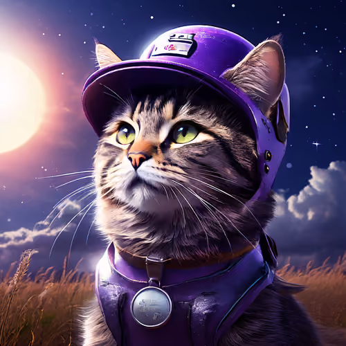 A cat looking at the moon