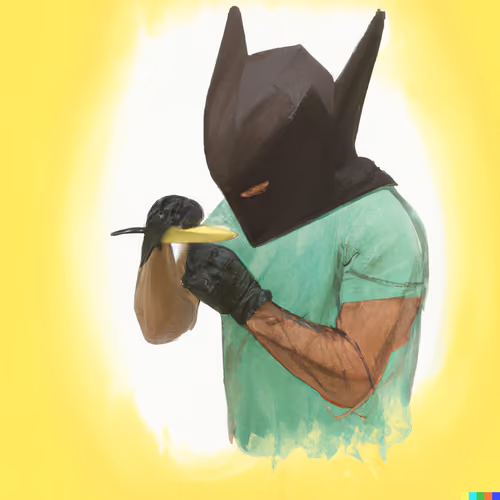 Batman eats a banana