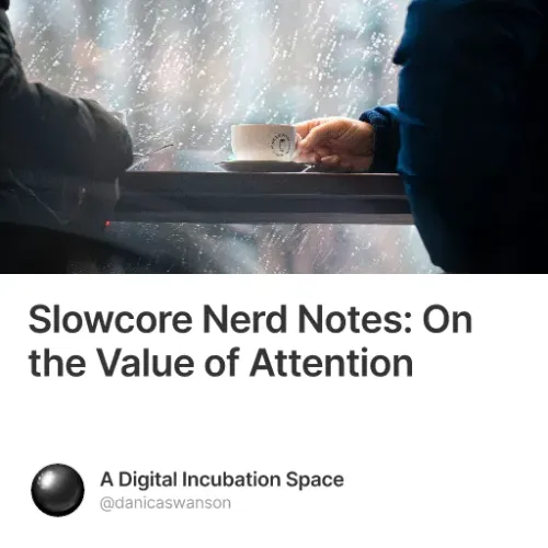 Slowcore Nerd Notes: On the Value of Attention #0