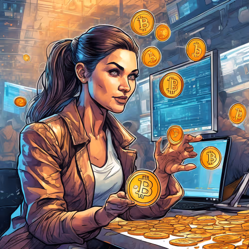 Sexy Woman trading Bitcoin