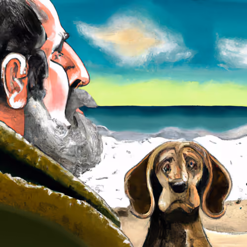 An old man and a friend.