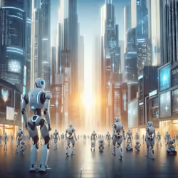 Robots in a city of the future