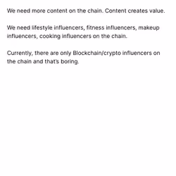 We need more content on the chain