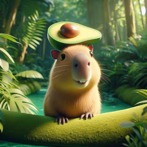 Avocado Serenity: Capybaras in the Woodland #8426