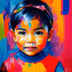 olpntng-style-a-collection-of-happy-cute-childrens-oil-painting-heavy-strokes-paint-dripping-725031670