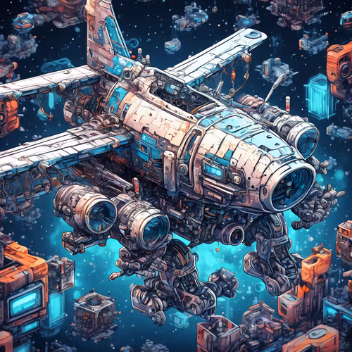 Air plane Pixel Robot