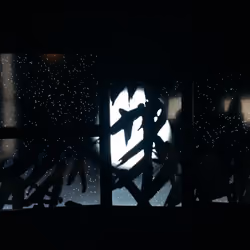 The moonlight covered by bamboo