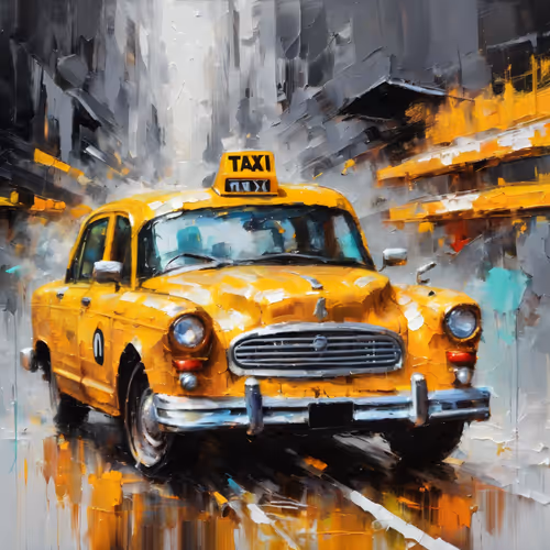 Taxi with paints