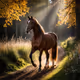 horse in forest