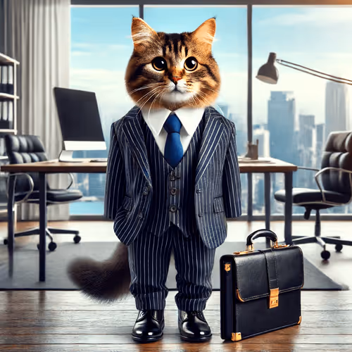 Purrfectly Professional: A Cat in a Suit