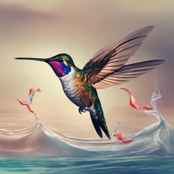 Hummingbird in sea