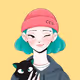 Cute girl with cat
