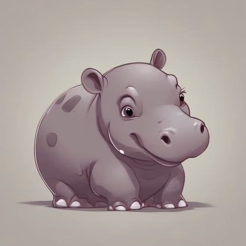 A cute little hippopotamus