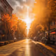 Autumn city landscape