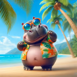 funny hippopotamus
