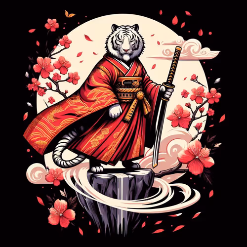 Sakura Tiger - Blossoms in Kimono #6763