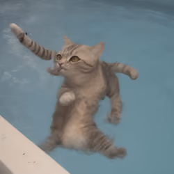 cat swimming