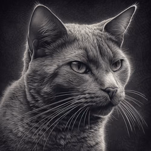 Cat Black&White pencil sketch