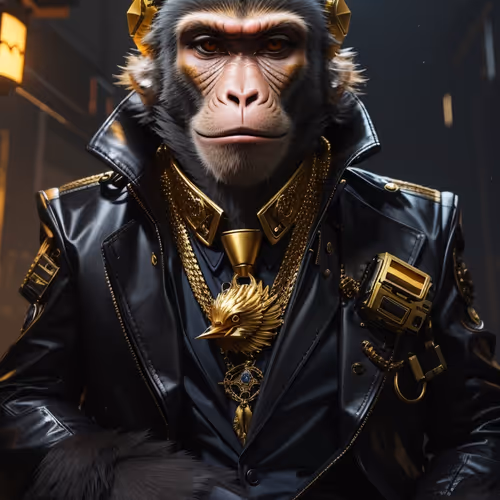 DreamShaper_v7_A_monkey_in_cyberpunk_style_looking_like_a_mafi_1