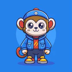 Cute Monkey with a Hat