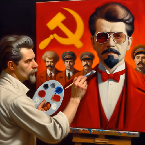 When depicting the leader
