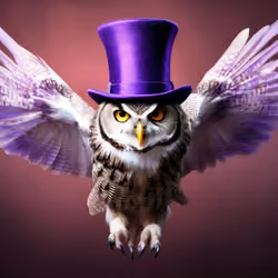 Flying Owl in a hat 1