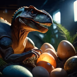 Dinosaur with Eggs 04