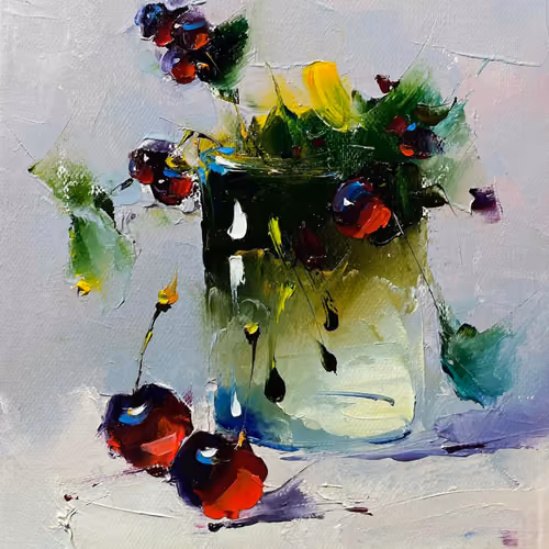 Vase and cherry best choice 24