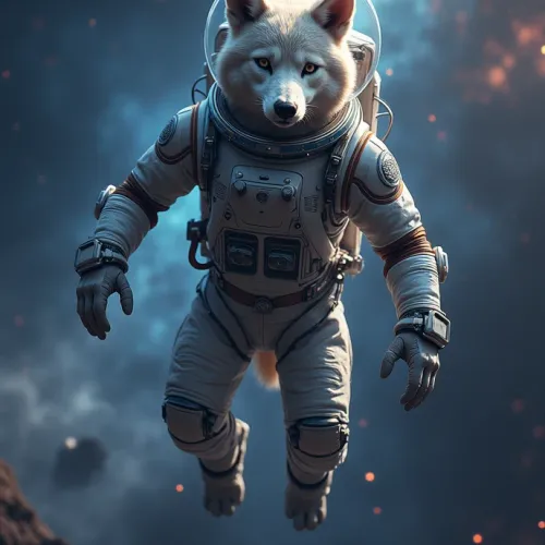 The wolf cosmonaut