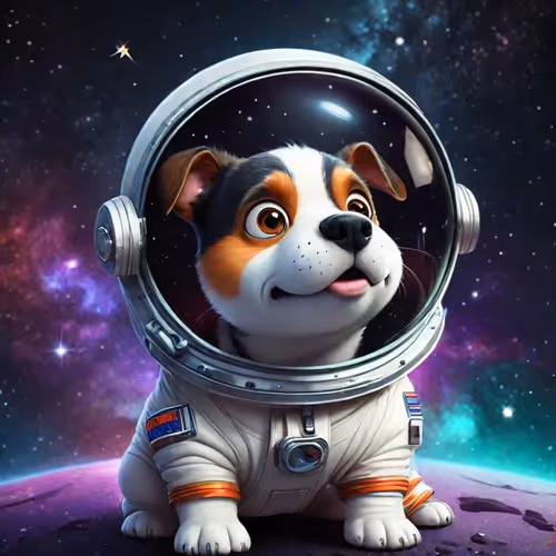 dog in space