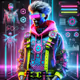 Cyberpunk Character with Neon Elements