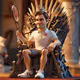 Roger Federer in cartoon on the Iron Throne
