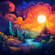 Bright colors of the forest symphony