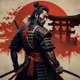 Samurai with red and black amor