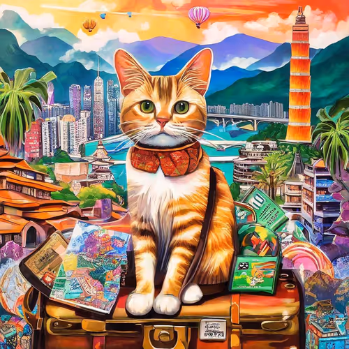 a traveling cat