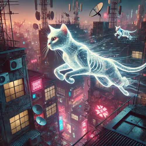 Feline Symphony in Neon Shadows