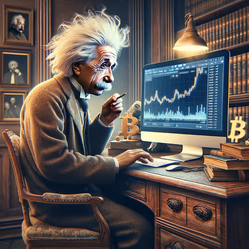 Einstein Analyzing Bitcoin